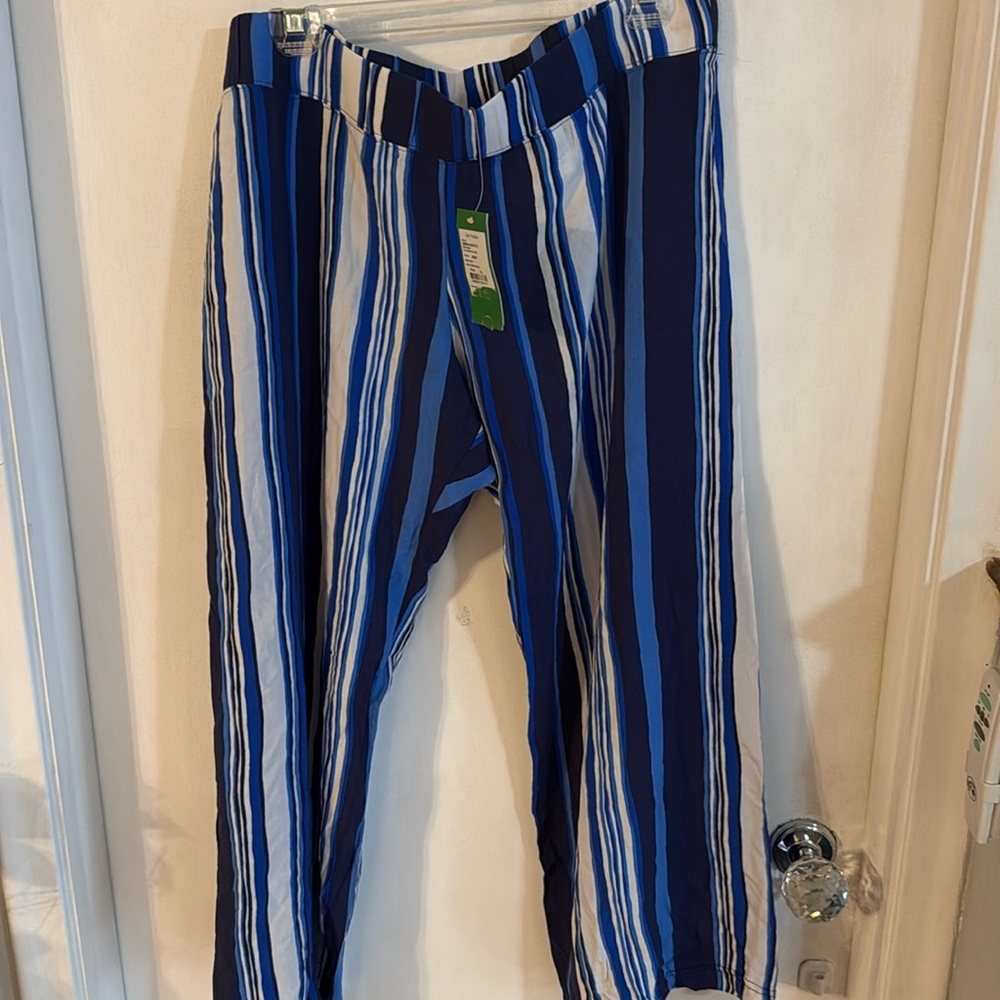 Lilly Pulitzer Jungle striped vertical palazzo Blue Wide Leg Pants